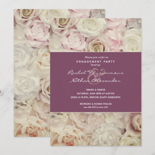 Vintage Roses Engagement Party Invitation