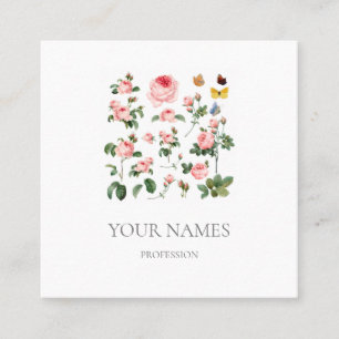 VINTAGE ROSES FLORAL BUSINESS CARD