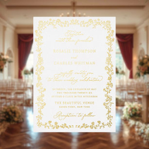 Vintage Roses Floral Frame Wedding 