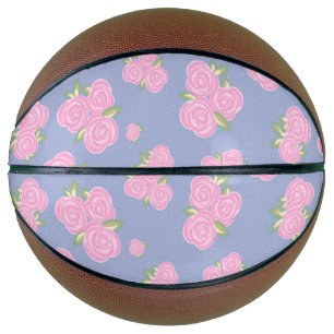 Vintage roses floral pattern basketball