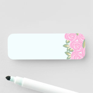 Vintage roses floral pattern name tag