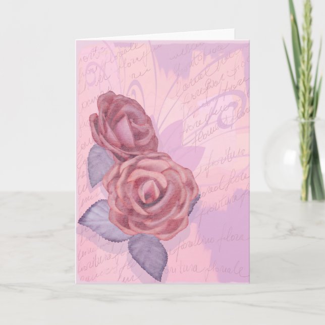 Vintage roses, greeting card (Front)