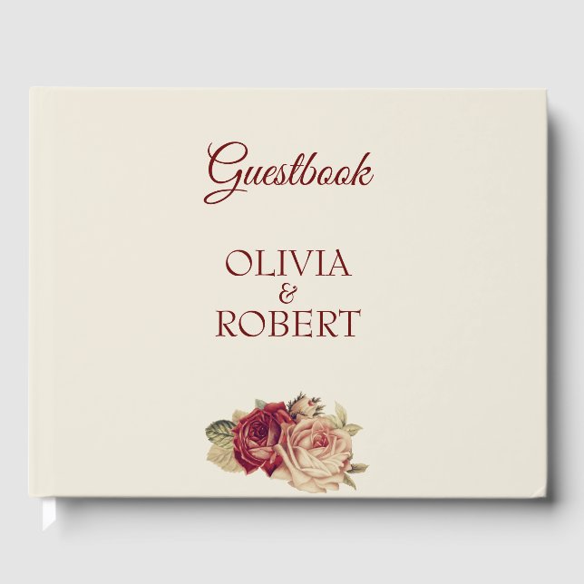 Vintage Roses Guest Book (Front)