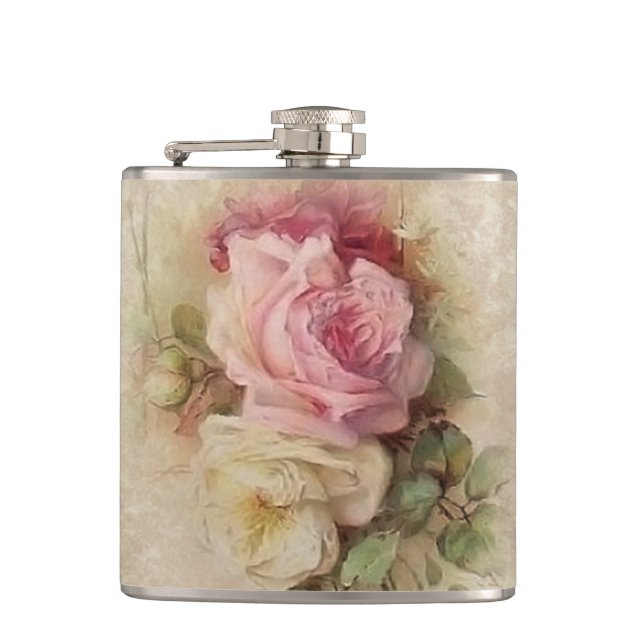 Vintage Roses Hip Flask (Front)