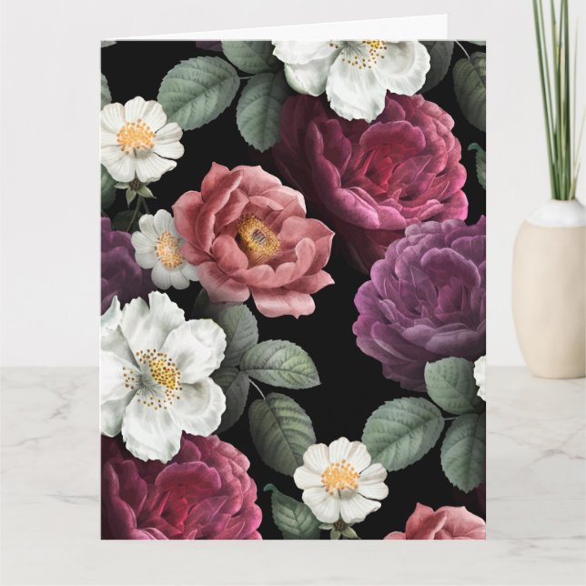 Vintage Roses Illustration Art Card (Front)