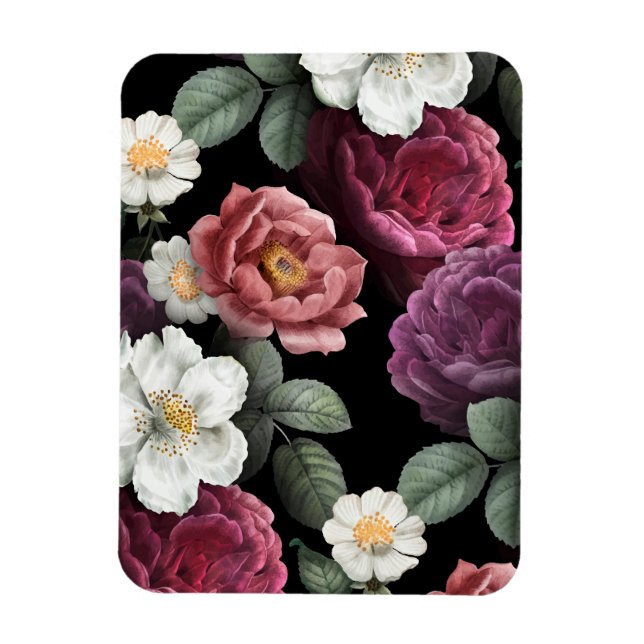 Vintage Roses Illustration Art Magnet (Vertical)
