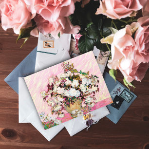 Vintage Roses in a vase, Van Gogh  Postcard