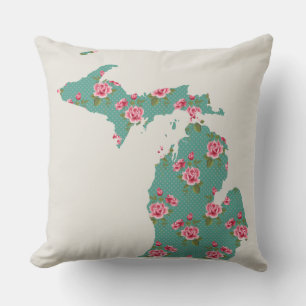 Vintage Roses Michigan Silhouette Cushion