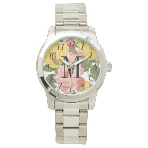 Vintage Roses Monogrammed Watch