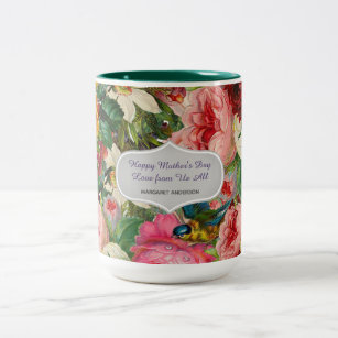 Vintage Roses Mother's DAY GIFT - CHANGE TEXT Two-Tone Coffee Mug