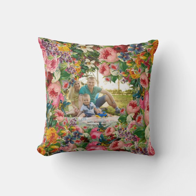 Vintage Roses Mother's Day PHOTO Gift - EDIT Cushion (Front)