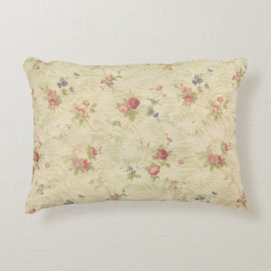 Vintage Roses old distressed fabric pattern Decorative Cushion