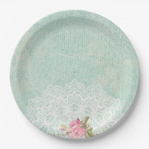 Vintage Roses Paper Plate