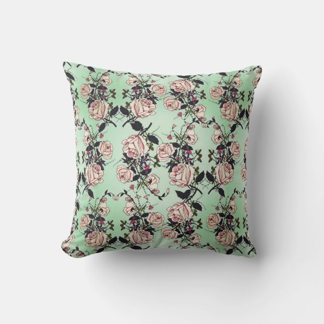 Vintage Roses Pattern Cushion (Front)