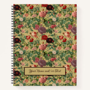 Vintage Roses Pattern Notebook