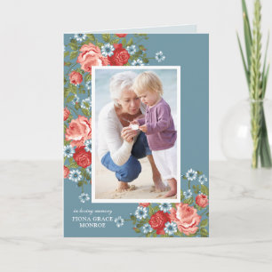 Vintage Roses Photo Memorial Folded Program Programme