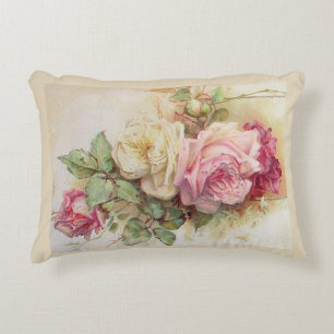Vintage roses pillow, Vintage roses cushion