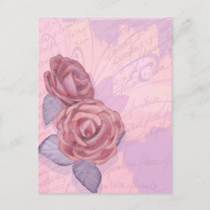 Vintage roses, postcard