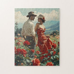 Vintage Roses Romance Jigsaw Puzzle