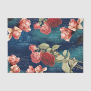 Vintage Roses Romantic Dark Tissue Paper