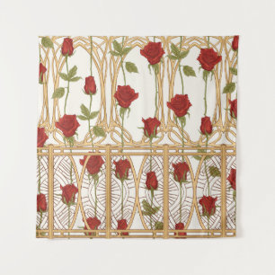 Vintage roses seamless pattern, background in art  tapestry