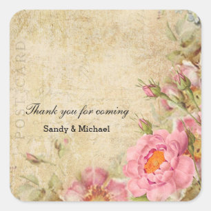 Vintage Roses Square Sticker