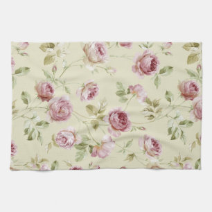 Vintage roses tea towel