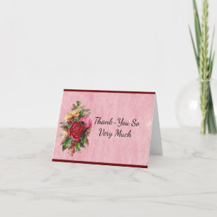 Vintage Roses Thank You Card