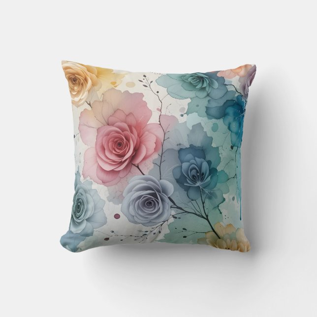 Vintage Roses Throw Pillow (Front)