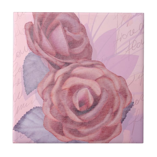 Vintage roses, tile (Front)