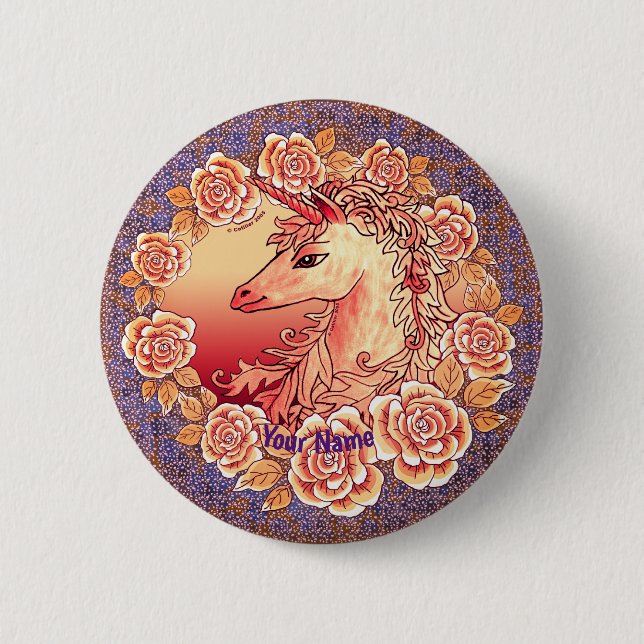 Vintage Roses Unicorn  pin (Front)