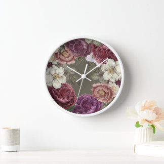 Vintage Roses Wall Clock