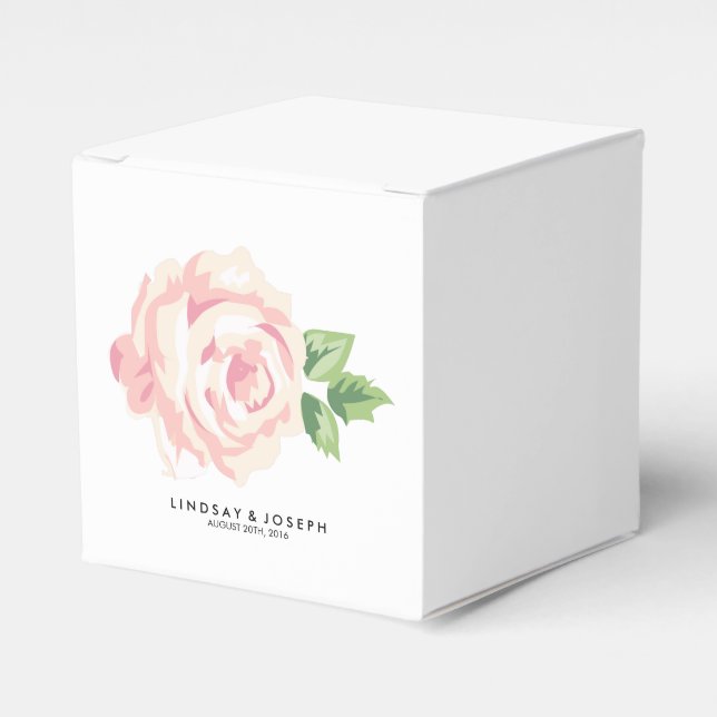 Vintage Roses Wedding Favour Box (Front Side)