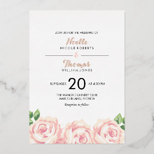 Vintage Roses Wedding Invitation