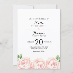 Vintage Roses Wedding Invitation