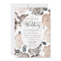 Vintage Roses Wedding Typography Invitation