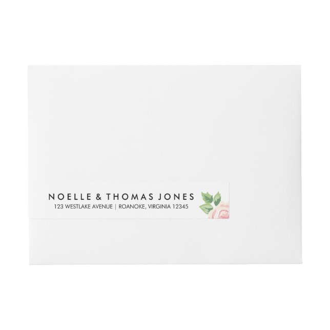 Vintage Roses Wedding Wraparound Address Label (Front)