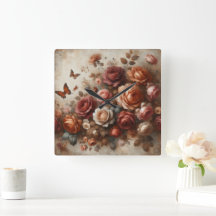 Vintage Roses with Butterflies