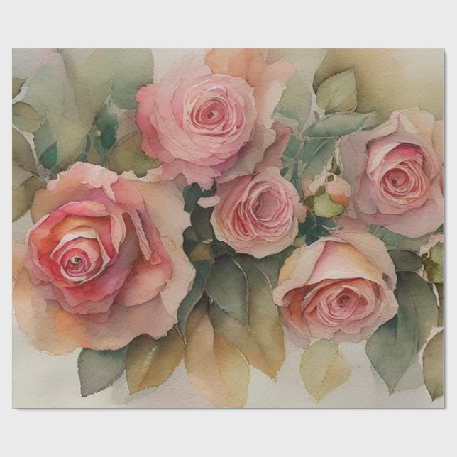 Vintage Roses Wrapping Paper (Flat)