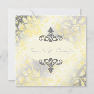 Vintage Roses + Yellow/Grey invitations