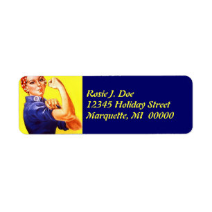 Vintage Rosie The Riveter Return address Label