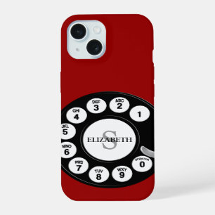Vintage Rotary Dial (red) iPhone 15 Case