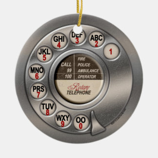 Vintage Rotary Phone Ceramic Tree Decoration