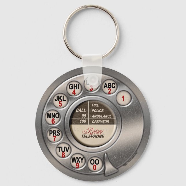 Vintage Rotary Phone Key Ring (Front)