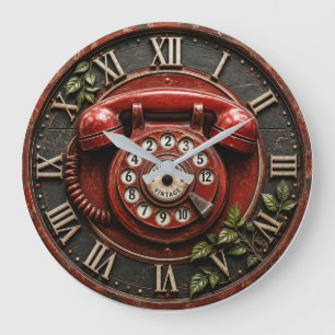 Vintage Rotary Retro Phone Antique Telephone Large Clock