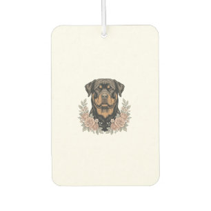 Vintage Rottweiler Floral Portrait Shirt Design_1 Car Air Freshener