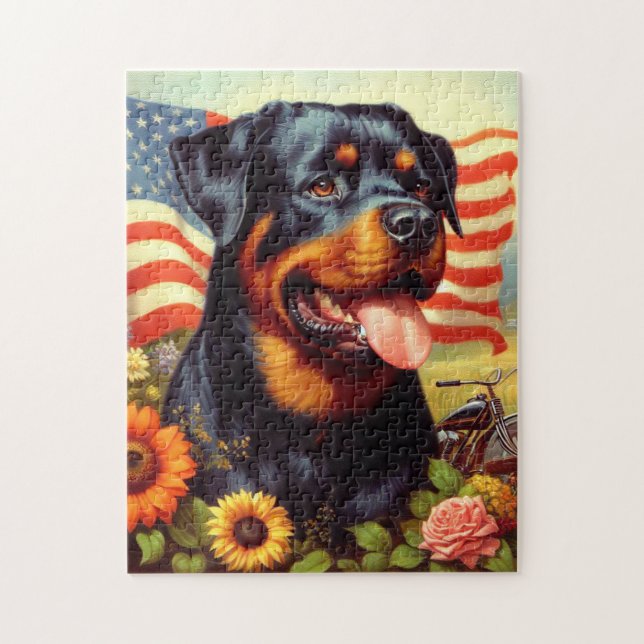 Vintage Rottweiler Painting Jigsaw Puzzle (Vertical)
