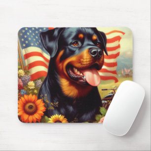 Vintage Rottweiler Painting Mouse Mat