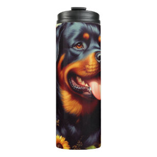 Vintage Rottweiler Painting Thermal Tumbler