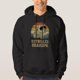 Vintage Rotweiler Grandpa Dog  Father s Day Hoodie